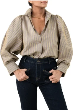 A Shirt Thing Charlotte Chenille Stripe Shirt in^ Tops