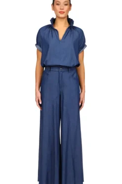 A Shirt Thing Dolly Wide Leg in^ Denim