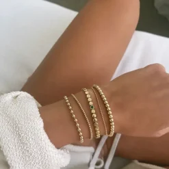ALEXA LEIGH FINE JEWELRY Alexa Leigh 1mm Diamond Cut Gold Ball Chain Bracelet^ Necklaces