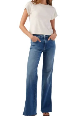 Amo Denim Georgia Split Flare Jeans in^ Denim