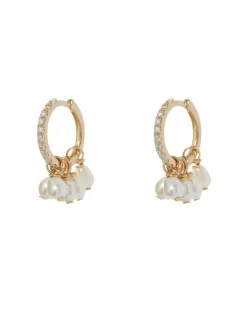 Apres Jewelry Pearl Cluster Huggies in 14kt Yellow Gold^ Earrings