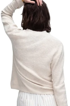 ATM AnthonyThomas Melillo ATM Cotton Blend Pintuck Detail Crew Neck Sweater in^ Sweaters