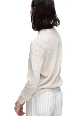 ATM AnthonyThomas Melillo ATM Cotton Blend Pintuck Detail Crew Neck Sweater in^ Sweaters