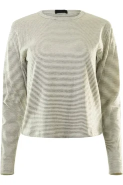 ATM AnthonyThomas Melillo ATM Micro Stripe Slub Long Sleeve Tee in^ Tops