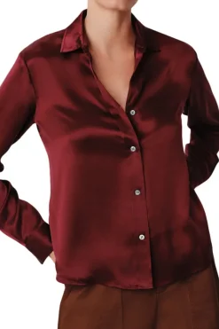 ATM AnthonyThomas Melillo ATM Silk Charmeuse Classic Shirt in^ Tops