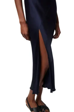 ATM AnthonyThomas Melillo ATM Silk Charmeuse Slit Detail Bias Midi Dress in^ Dresses & Jumpsuits