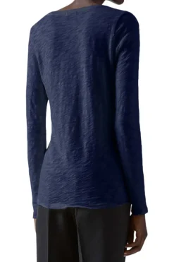 ATM AnthonyThomas Melillo ATM Slub Jersey Long Sleeve V-Neck Tee in^ Tops