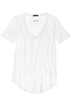 ATM AnthonyThomas Melillo ATM Slub Jersey V-neck Short Sleeve Vneck Tee^ Tops