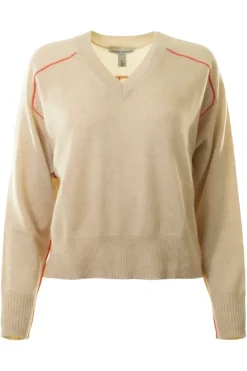 AUTUMN CASHMERE Boxy Vneck with Back Yoke in^ Sweaters