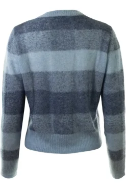 AUTUMN CASHMERE Plaited Panel Rib Crew in Chambray Denim Combo^ Sweaters