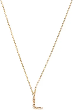 Chan Luu Inc. Chan Luu 14k Gold and White Diamond Initial Necklace^ Necklaces