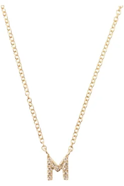 Chan Luu Inc. Chan Luu 14k Gold and White Diamond Initial Necklace^ Necklaces