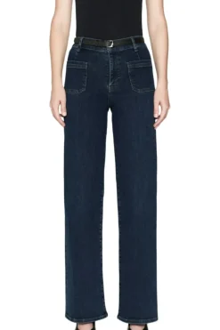 Frame Denim Le Slim Palazzo Bardot Pocket in^ Denim