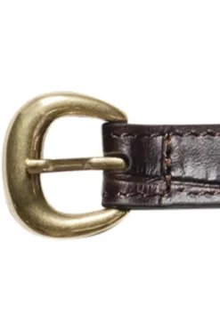 Frame Denim Petite Timeless Belt in Dark Chocolate w/ Gold Hardware^ Belts