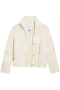 Frank & Eileen Mini Cotswolds Cropped Cable Knit Cardigan in^ Sweaters