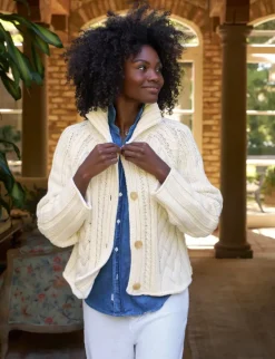 Frank & Eileen Mini Cotswolds Cropped Cable Knit Cardigan in^ Sweaters