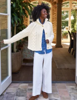 Frank & Eileen Mini Cotswolds Cropped Cable Knit Cardigan in^ Sweaters