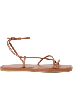 Loeffler Randall Noor Leather Flat Sandal in Timber^ Shoes