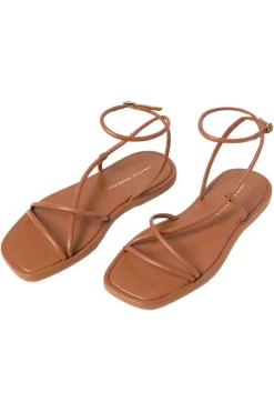 Loeffler Randall Noor Leather Flat Sandal in Timber^ Shoes