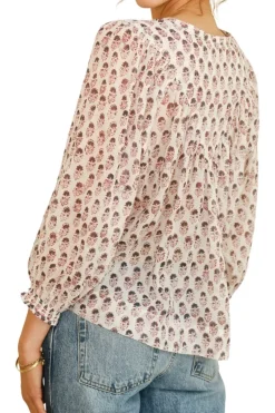 M.A.B.E. Kiki Printed Long Sleeve Top in^ Tops