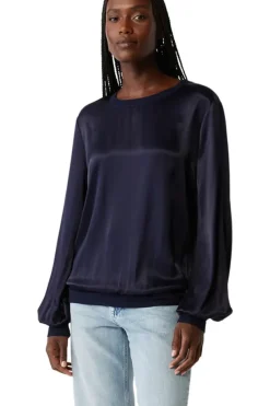 MICHAEL STARS Ariel Satin Sweatshirt in^ Tops