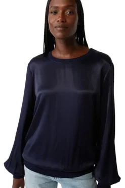 MICHAEL STARS Ariel Satin Sweatshirt in^ Tops