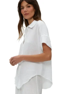 MICHAEL STARS Bailey Button Down Shirt in^ Tops