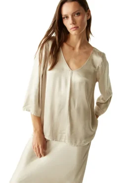 MICHAEL STARS Cobie V-Neck Satin Top^ Tops