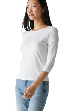 MICHAEL STARS Dakota 3/4 Sleeve Tee in White^ Tops