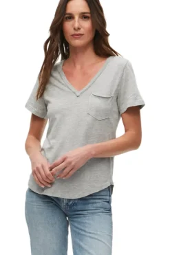 MICHAEL STARS Hayden V-neck Tee w/ Pocket^ Tops