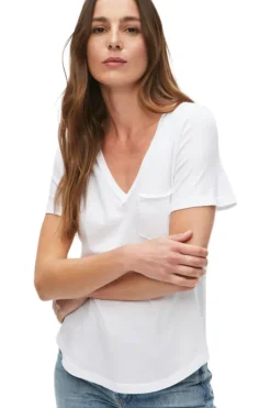MICHAEL STARS Hayden V-neck Tee w/ Pocket^ Tops