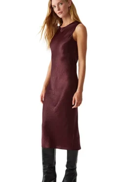 MICHAEL STARS Seema Hammered Satin Midi Dress in^ Dresses & Jumpsuits