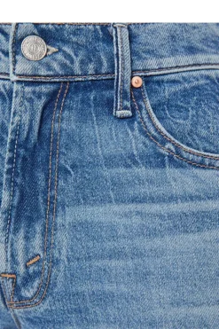 Mother Denim Lil' Mid-Rise Tunnel Vision Sneak Jeans in^ Denim