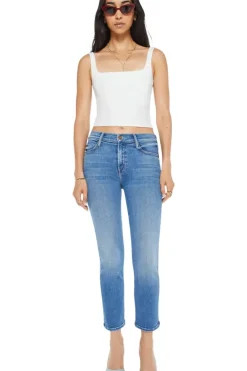 Mother Denim Mid Rise Dazzler Crop in Ready, Set, Go^ Denim