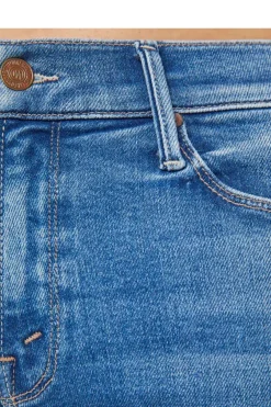 Mother Denim Mid Rise Dazzler Crop in Ready, Set, Go^ Denim
