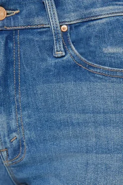 Mother Denim Mid Rise Rider Flood in^ Denim