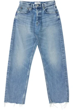 Moussy Denim Mabel Wide Straight Cropped Jeans in^ Denim