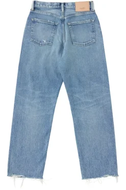 Moussy Denim Mabel Wide Straight Cropped Jeans in^ Denim