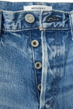 Moussy Denim Mabel Wide Straight Cropped Jeans in^ Denim
