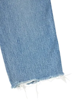Moussy Denim Mabel Wide Straight Cropped Jeans in^ Denim