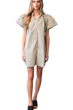 Never A Wallflower Elastic Collar Shift Dress in^ Dresses & Jumpsuits