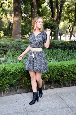 Never A Wallflower Gathered V Neck Short Dress in^ Dresses & Jumpsuits