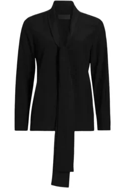 NILI LOTAN Angelique Tie Neck Blouse in^ Tops