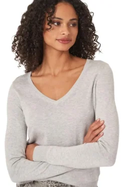 REPEAT Cashmere Basic Cotton Fine Knit V-neck Pullover^ Sweaters