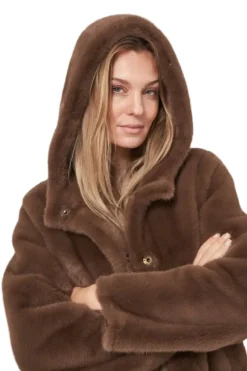 REPEAT Cashmere Faux Fur Coat in^ Blazers & Outerwear