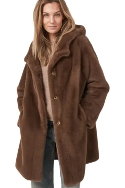 REPEAT Cashmere Faux Fur Coat in^ Blazers & Outerwear