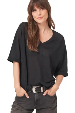 REPEAT Cashmere Linen V-neck Sweater in^ Sweaters