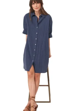 REPEAT Cashmere Shirt Dress with Short Puff Sleeves in^ Dresses & Jumpsuits