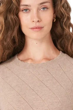 REPEAT Cashmere Short Sleeve Pointelle Cashmere Sweater in^ Sweaters
