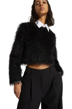 Saint Art Greta Feather Top in Black^ Tops
